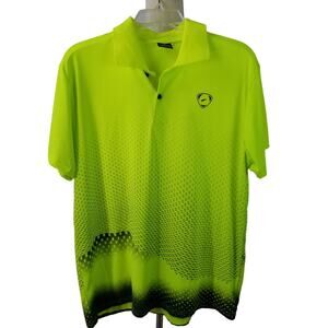 Laishilong Sport Dri Yellow Black Men's Activewear Polo Shirt Large